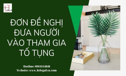 MẪU ĐƠN ĐỀ NGHỊ ĐƯA NGƯỜI THAM GIA TỐ TỤNG (CÔNG TY LUẬT UY TÍN TẠI QUẬN BÌNH THẠNH, TÂN BÌNH TP. HỒ CHÍ MINH)