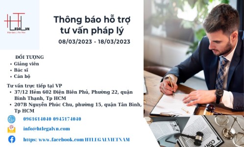 CÔNG TY LUẬT THÔNG BÁO GIẢM PHÍ TƯ VẤN PHÁP LÝ CHO ĐỐI TƯỢNG GIÁO VIÊN, BÁC SĨ VÀ CÁN BỘ Y TẾ (CÔNG TY LUẬT UY TÍN TẠI QUẬN BÌNH THẠNH, TÂN BÌNH TP. HỒ CHÍ MINH)